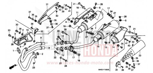 SILENCIEUX D'ECHAPPEMENT FX650Y de 2000